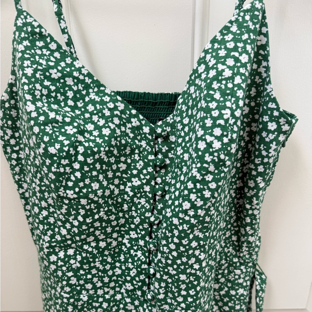 Banana Republic Emerald Floral Spaghetti Straps Jumpsuit